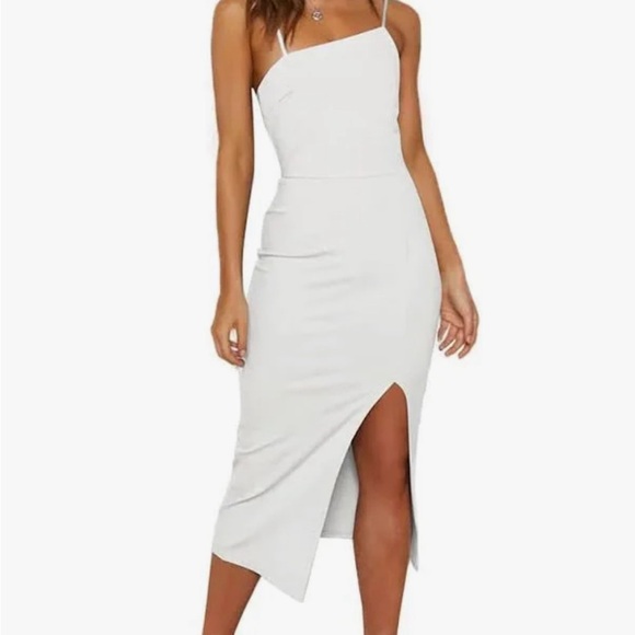 OWIN Women's Adjustable Spaghetti Straps Sleeveless High Waist Split Midi - Picture 2 of 5